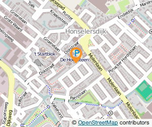 Bekijk kaart van Christelijke Basisschool De Hoeksteen in Honselersdijk