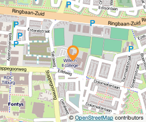 Bekijk kaart van Koning Willem II College voor Lyc-Havo en Mavo in Tilburg