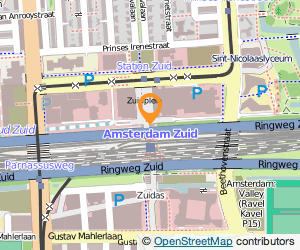 Bekijk kaart van NS Stations Retailbedrijf B.V. thodn Starbucks (st. A'dam Zd) in Amsterdam