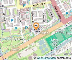Bekijk kaart van Het Vlietland College  in Leiden