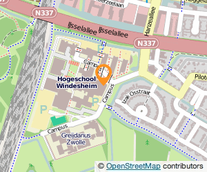 Bekijk kaart van Christelijke Hogeschool Windesheim en Hoofdkantoor in Zwolle